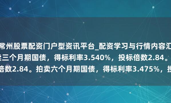 常州股票配资门户型资讯平台_配资学习与行情内容汇总 好意思国财政部拍卖三个月期国债，得标利率3.540%，投标倍数2.84。拍卖六个月期国债，得标利率3.475%，投标倍数2.38。